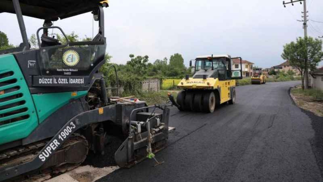 Düzce’de köylerde asfalt çalışması hızlandı