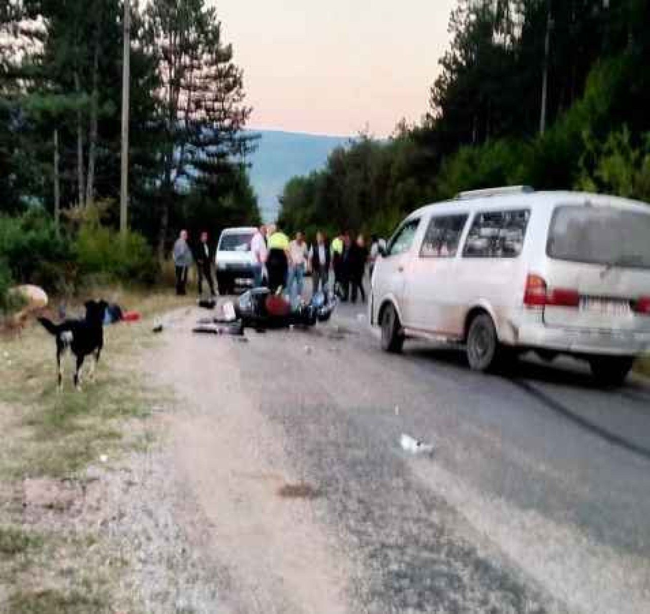 Bolu'da Kaza Minibüs Motisiklet Çarpışması