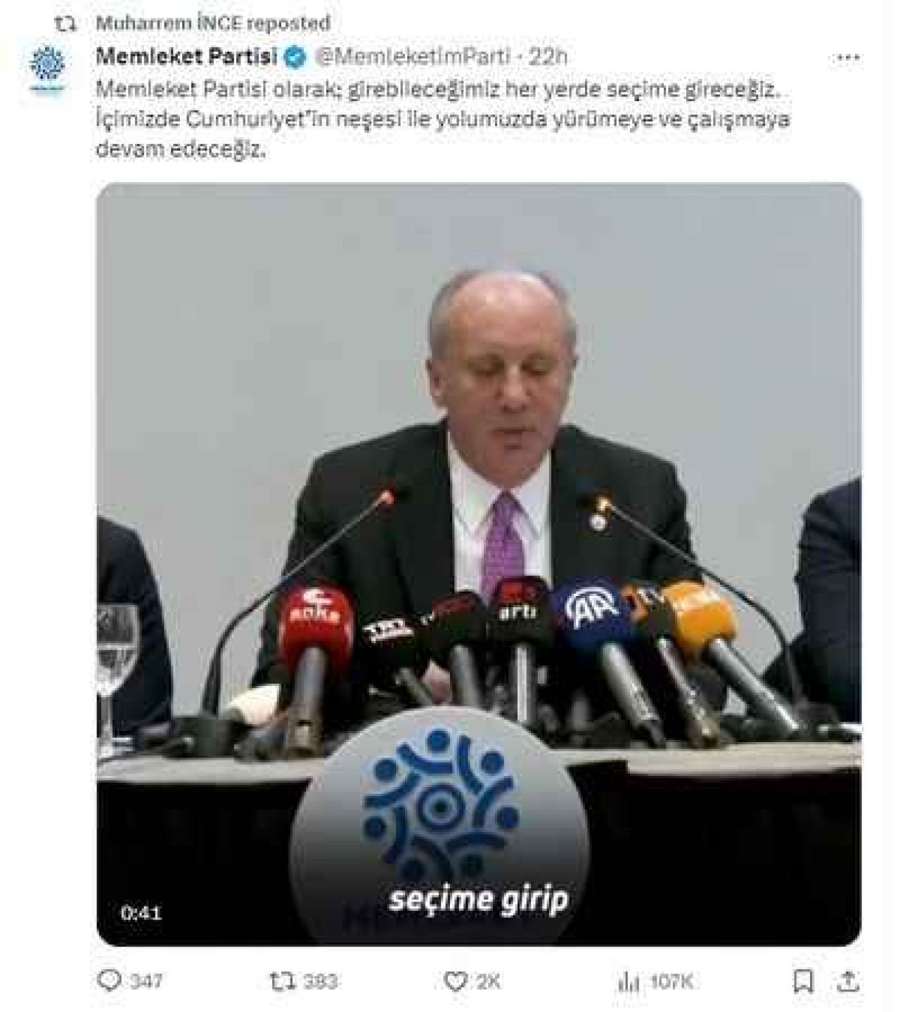 Muharrem İnce Belediye Başkan Adaylarını Açıkladı