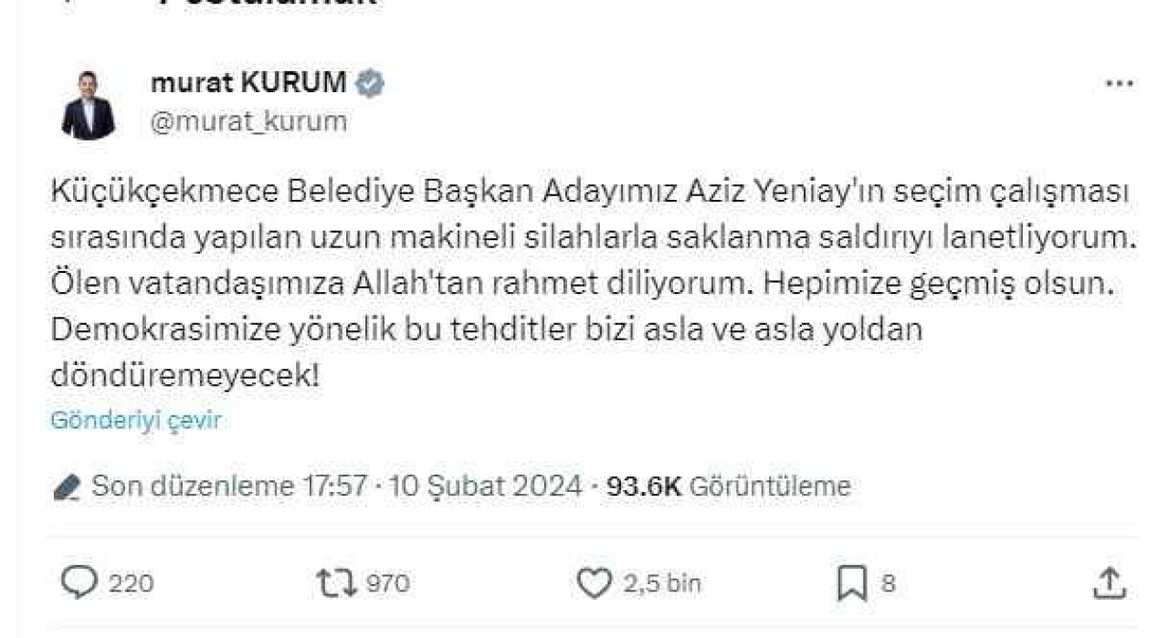 Son dakika: Başkan Adayı Aziz Yeniay'a Silahlı Saldırı Gerçekleştirildi!