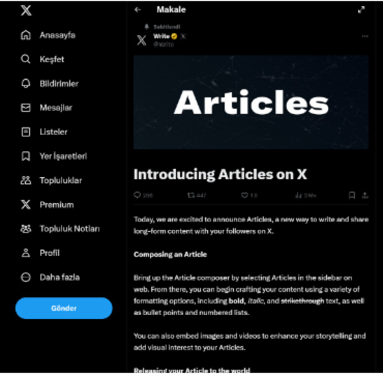 X (Twitter) Blog Platformlarına Rakip Oluyor: İşte Yeni Makale Özelliği