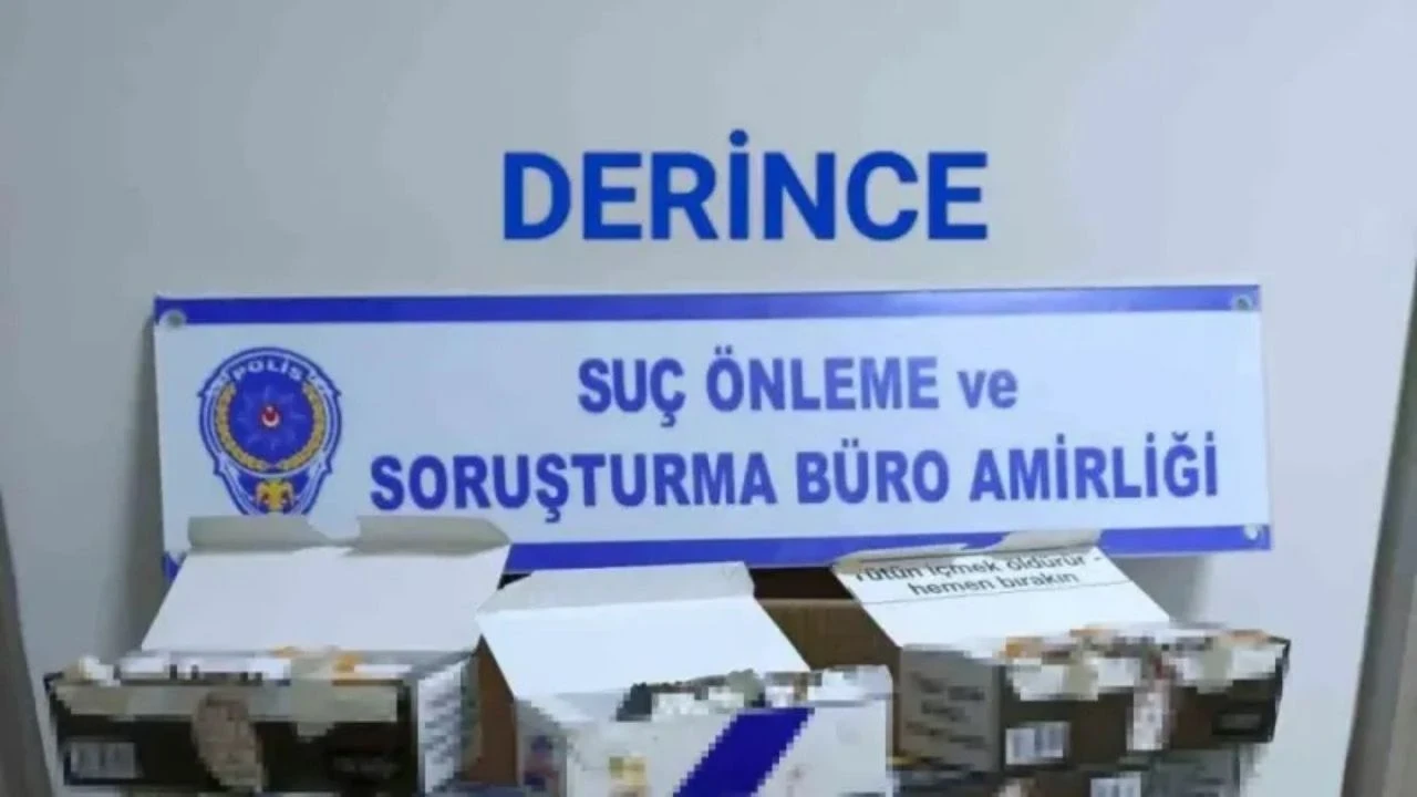 Kocaeli Derince'de 5 bin 40 doldurulmuş makaron ele geçirildi