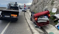 Sakarya'nın Geyve ilçesinde D-650'de takla atan otomobilden mucizevi kurtuluş