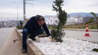 Düzce'de kampüse çıkan caddelerde estetik düzenleme