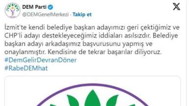 DEM parti İzmit Adayını Geri Çekti Söylentilerine Cevap Verdi