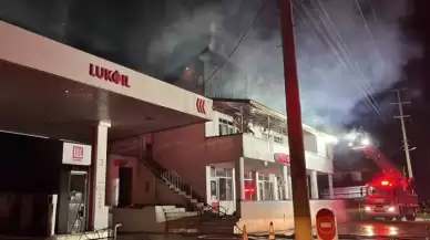 Bolu'da Akaryakıt İstasyon Ofisi Alev Aldı...