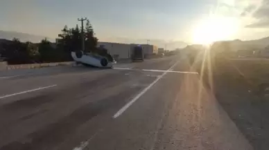 Bolu'da Araç Kontrolden Çıkarak Takla Attı