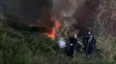 Kocaeli Kartepe’de Korkutan Kaza! Takla Atan Araç Alevlere Teslim Oldu