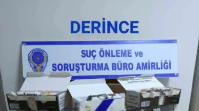 Kocaeli Derince'de 5 bin 40 doldurulmuş makaron ele geçirildi