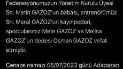 Milli okçu Mete Gazoz’un dedesi hayatını kaybetti