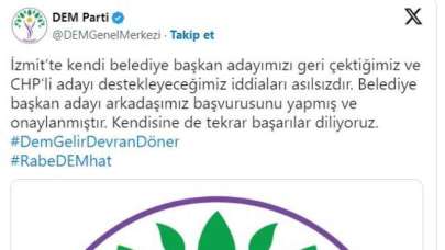 DEM parti İzmit Adayını Geri Çekti Söylentilerine Cevap Verdi