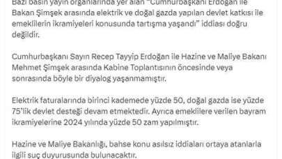 Cumhurbaşkanı ile Bakan Şimşek Arasında Tartışma Yaşandığı İddiasına Yalanlama Geldi!