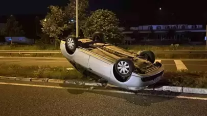 Bolu'da Araç Takla Attı- Sürücünün Burnu Bile Kanamadı...