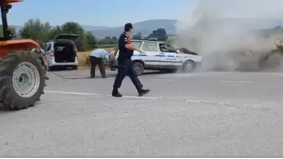 Bolu'da Kaza Yapan Otomobil Alev Aldı: 1 Yaralı