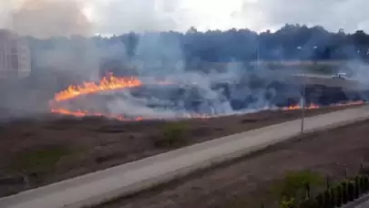 Sakarya’da Otluk Alanda Yangın