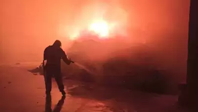 Hatay'ın Reyhanlı İlçesinde Bulunan Pamuk Fabrikasında Meydana Gelen Yangın Paniğe Neden Oldu