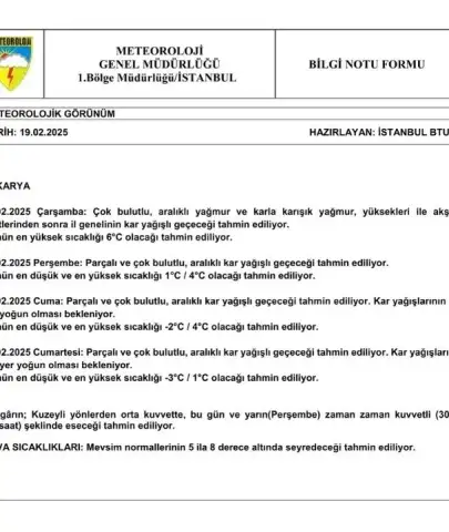 Sakarya'da kış etkisini sürdürüyor: Soğuk ve yağışlar devam ediyor