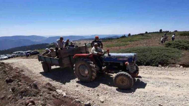 Geleneksel bayrama ulaşabilmek için traktörlere bindiler 6