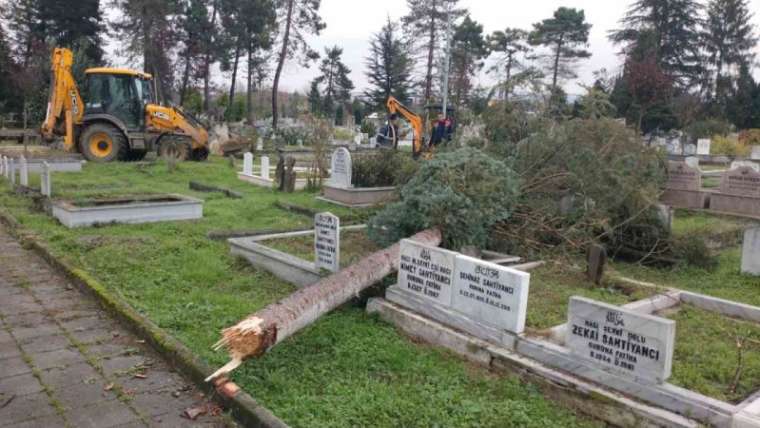 Fırtına, Şehir Mezarlığında Hasar Oluşturdu 1