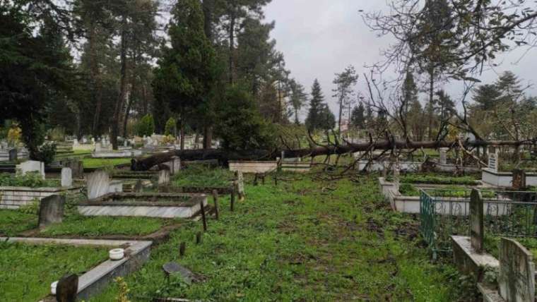 Fırtına, Şehir Mezarlığında Hasar Oluşturdu 4