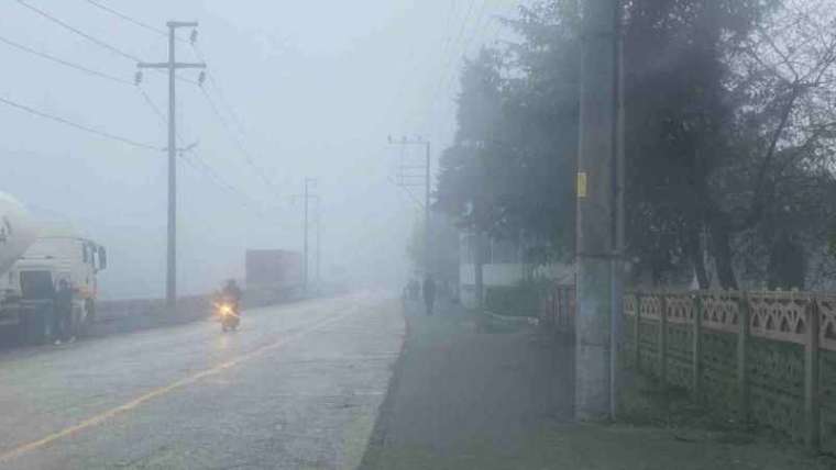 Düzce’de Yoğun Sis Şehri Sardı 1