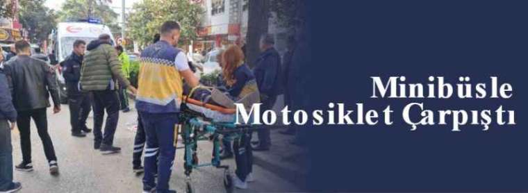 Minibüsle Motosiklet Çarpıştı 3