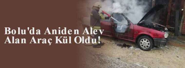 Bolu'da Aniden Alev Alan Araç Kül Oldu! 3