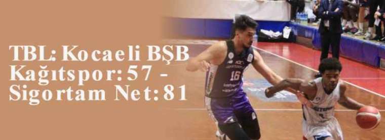 TBL: Kocaeli BŞB Kağıtspor: 57 - Sigortam Net: 81 13