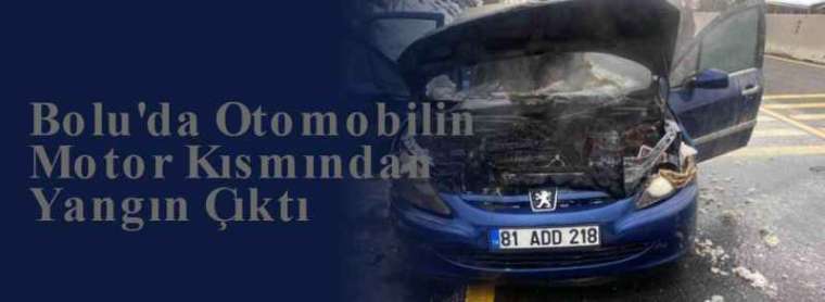 Bolu'da Otomobilin Motor Kısmından Yangın Çıktı 5