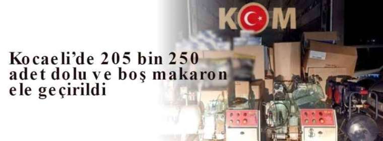 Kocaeli’de 205 bin 250 adet dolu ve boş makaron ele geçirildi 2