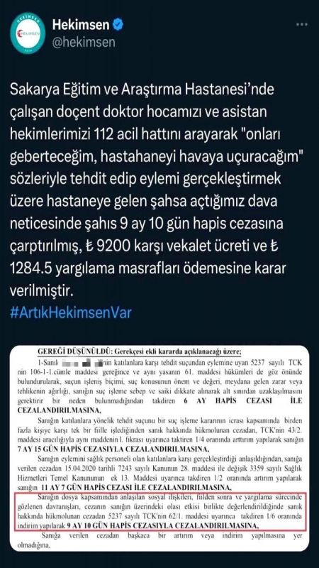 112'yi Arayıp Tehdit Eden Şahısa 9 ay Ceza