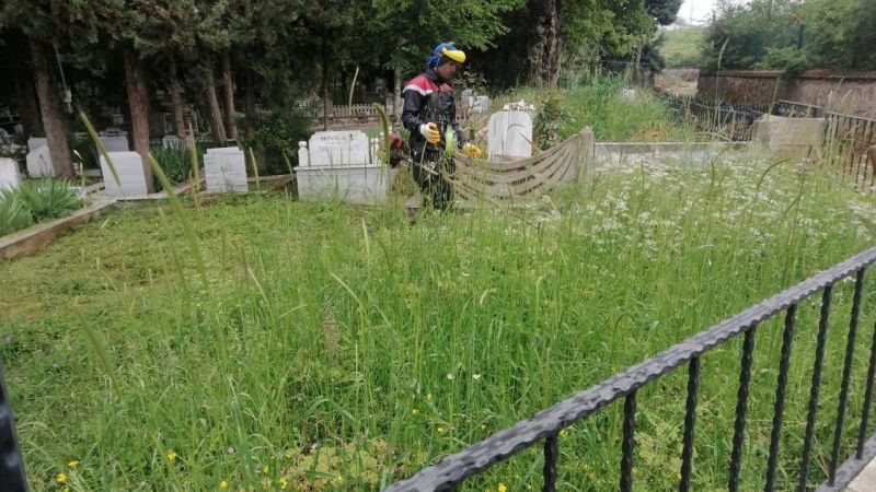 Körfez Mezarlığı’nda Yabani Ot Temizliği