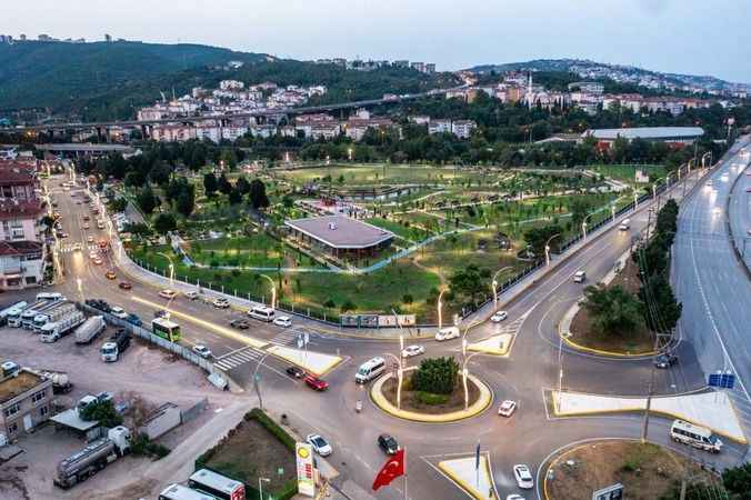 Derince Millet Bahçesi çevre yolları estetik görünüme kavuştu