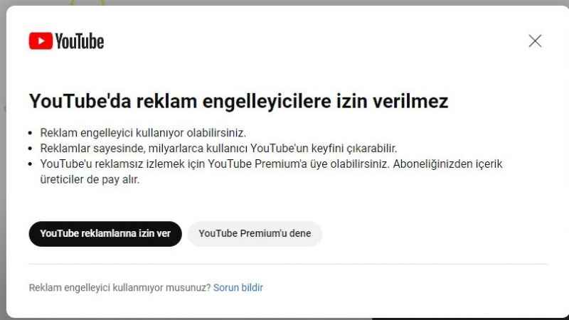 Youtube Reklam Engelleyici Uzantı