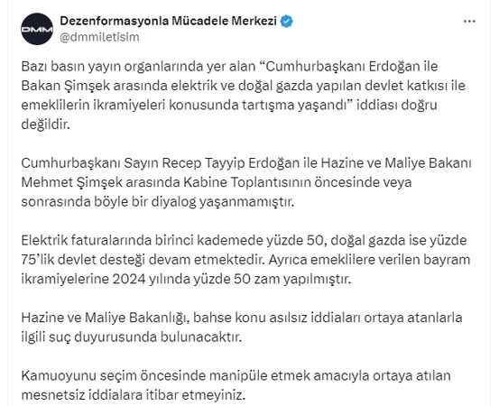 Cumhurbaşkanı ile Bakan Şimşek Arasında Tartışma Yaşandığı İddiasına Yalanlama Geldi!