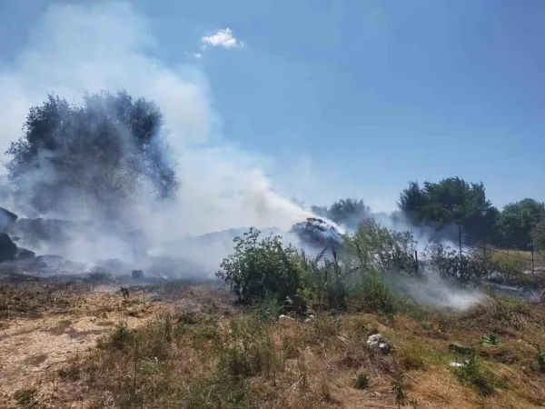 Bolu'da Samanlıkta Yangın Çıktı