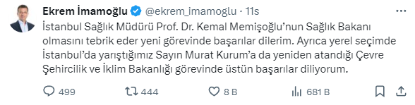 Ne diyeceği merak konusuydu! İmamoğlu'ndan Kurum'un Çevre Bakanı olarak atanmasına ilk yorum