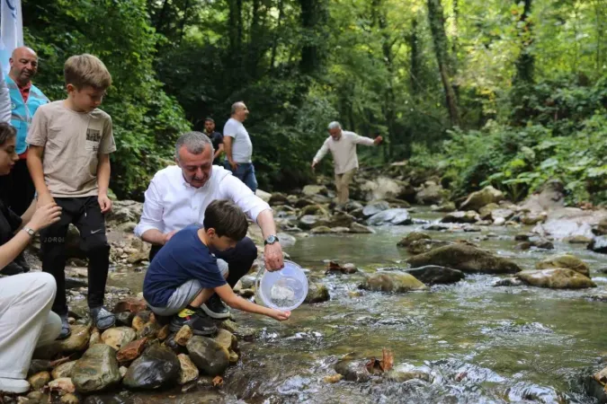 Kocaeli'de 8 Bin Kırmızı Benekli Alabalık Doğaya Salındı