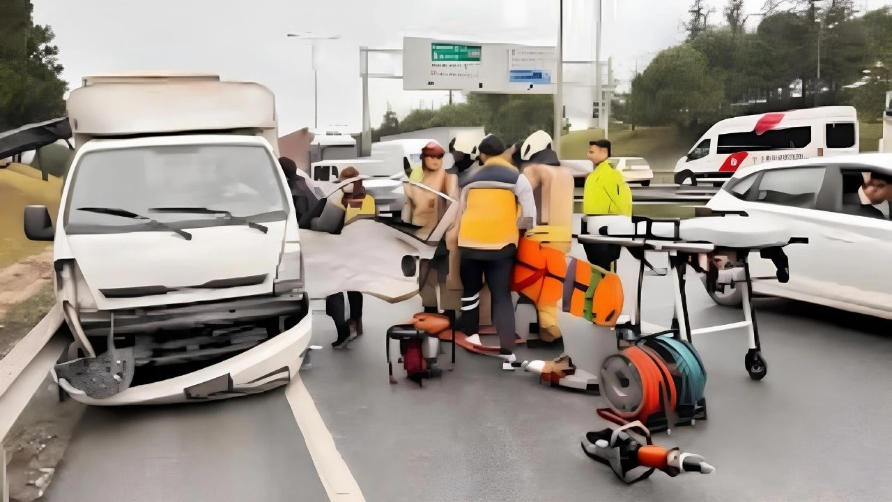 TEM Otoyolu Haramidere bağlantısında zincirleme kaza: Trafik felç oldu