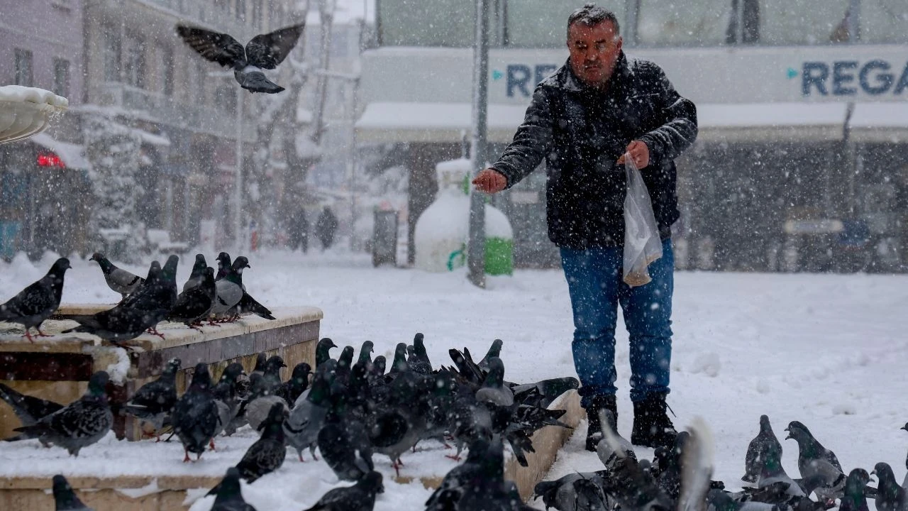 Soğuk havada yürek ısıtan görüntü